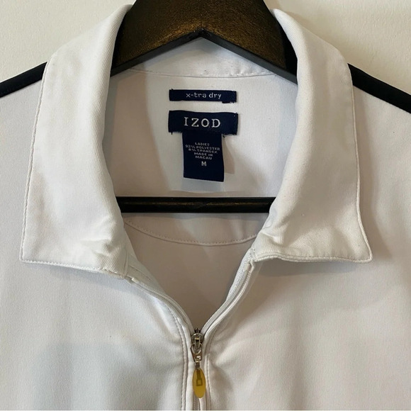 IZOD x-tra dry 1/4 Zip White and Black Polo Shirt Size M - Picture 7 of 16